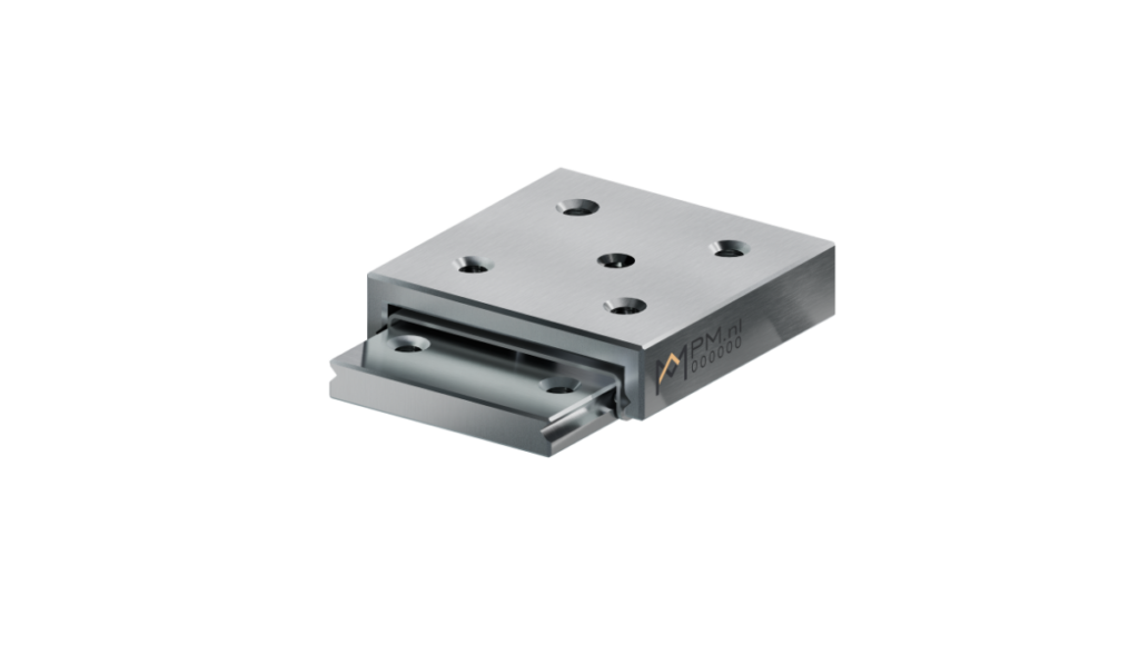 Front view of a miniature linear ball slide type PMM-05-10-wide body